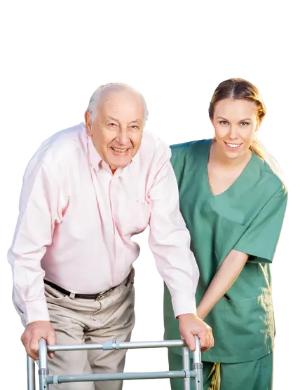 Home caregiver with senior